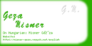 geza misner business card